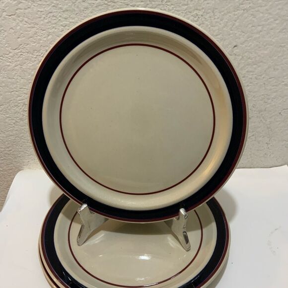Set of 4 Continental Gourmet, Linear Expressions dinner plates   Japan 10.5” - Picture 3 of 8